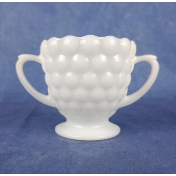 Anchor Hocking White Milk Glass Sugar Cup Decorative Cup Small Bowl With Handles - Picture 1 of 7